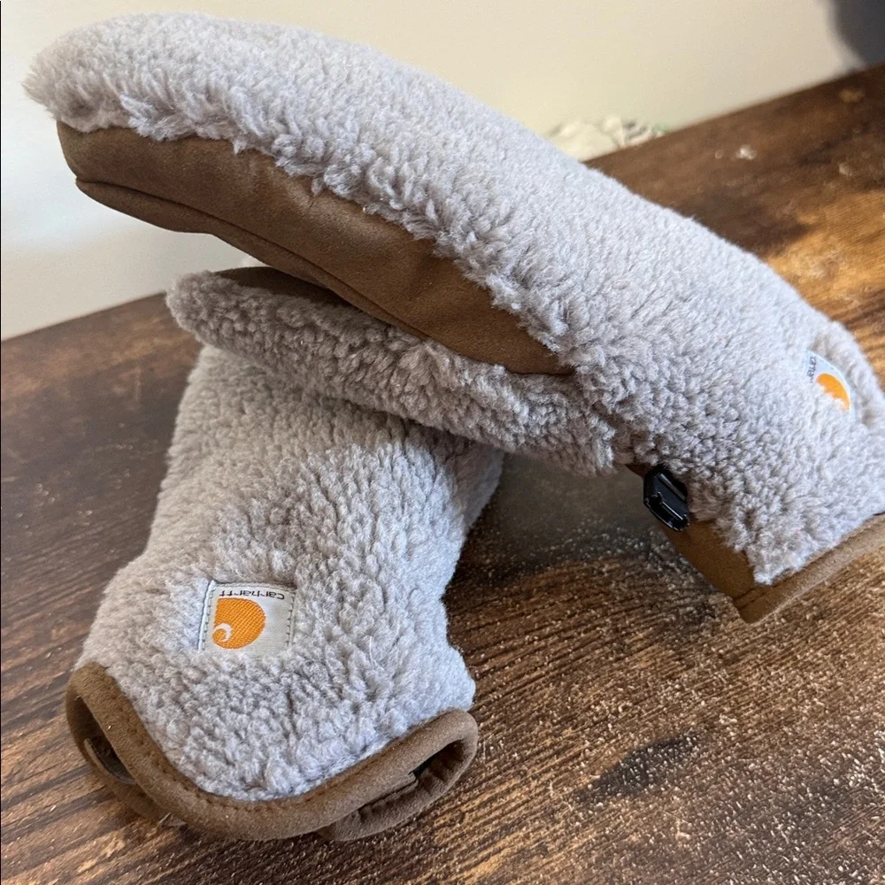 Carhartt Women’s Cozy Gray and Tan Mittens